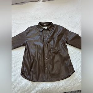 Abercrombie leather oversized shacket
